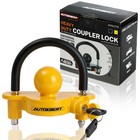 Heavy Duty Steel Trailer Coupler Lock Tow Hitch Adjustable Security Yellow 