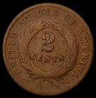 1864          Us Shield 2c Nickel Two-cent Penny Piece Coin     good     Civil War Era