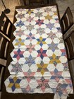 1920-1940s Handmade Mach Stitched Quilt Top 72   x80    Vintage Blue Yellow White