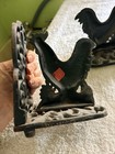 Vintage Rooster Cast Iron Bookends Doorstop Farmhouse Decor Heavy Set Of 2