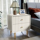 New  2pcs Nightstand Bedroom Bedside Table End Side Table With 2 Drawers Storage