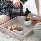 Ovente 3-cup Black French Press Cafetire Coffee And Tea Maker With Glass   Scoop