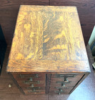 Antique Mission Quarter Sawn Oak Library Card Catalog 8-drawer Cabinet