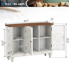 White Accent Cabinet With Doors Storage Buffet Sideboard For Dining Roomentryway