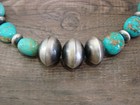 Native American Sterling Silver Turquoise   Navajo Pearl 28  Necklace By John
