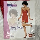 Secret Wishes Betty Boop Red Stretch Dress Costume W  Black Wig Size S 6589
