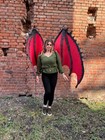 Red Dragon Wings Cosplay Large Demon Bat Wings Gothic Costume Adult Fursuit