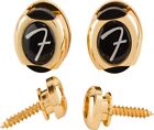Genuine Fender Infinity F Logo Strat tele Guitar Strap Locks Straplocks - Gold