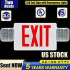 Red Exit Sign With Emergency Lights   indoor Emergency Lighting Combo Ul 924 2pc