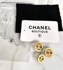 Chanel 1990s Vintage Cc Xxl  Large Hammered Gold 3 Buttons Fabric Swatch Signed