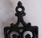 Vintage Black Cast Iron Trivet Cathedral Footed