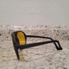 Vintage Style Matte Black Aviator Sunglasses With Yellow Tinted Lenses