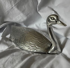Vintage Cast Aluminum Silver Color 2 Piece Swan Center Piece Serving Platter