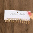 24 Pairs Golden Earrings Set Fashion C-shaped Alloy Earrings For Women s Jewelry