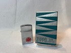1958 Zippo Slim Lighter Fidelity Trust Company Polished Chrome In Original Box