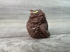 Vintage Owl Figurine Resin Animal Whimsical Decor Hand-painted