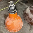 Vintage Industrial Porcelain Enamel Barn   Gas Station Lights  Read Description