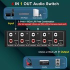 4x1 Rca L r   3 5mm Aux Bi-directional Stereo Audio Switcher   4 In 1 Out Passiv