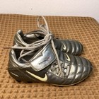 2003 Nike Total 90 Ii Iii Silver Gray Youth Kids Sz 12c Air Zoom Soccer Cleats