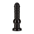 Huge 9 5  Xl Black Ribbed Anal Training Stretching Dildo Butt Plug Anal Sex Toy