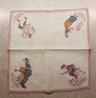 Rare Vintage Child   s Nursery Rhyme Handkerchief  Printed Cotton  1920-30s Read