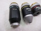 Lot Of 3 Nikon Microscope Objective Lenses 40x 10x 4x