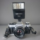 Canon Ae-1 Program 35mm Film Camera   Fd 50mm F 1 8   Speedlite 188a   Strap