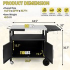 Outdoor Grill Cart With Storage  Rolling Bar Cart Movable Kitchen Island For Bbq