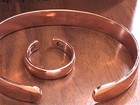 Pure Copper Magnetic Bracelet   Ring Set Dome Energy Arthritis Men Women Cuff