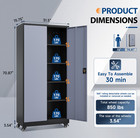 75  Rolling Metal Garage Cabinet With Locking adjustable Shelves For Garage home