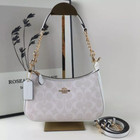 New Coach Ca548 Teri Fashion Shoulder Bag In Leather Coated Canvas Glacier White
