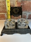 Antique Victorian Eastlake-style Cast Iron Double Inkstand  Circa 1870s   1880s