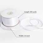 White Satin Ribbon 1 4 Inch X 200 Yards Fabric Ribbons For Gift Wrapping Bows   