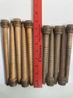 Wood Bobbins Spools Industrial Style Spindles 8  And 8 75  Wooden Quills Lot-10
