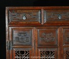 27  Old Chinese Yellow Huanghuali Wood Carving Hollow Out Wardrobe Cabinet