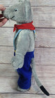 Unbranded Plush Mouse Hand Puppet Stuffed Animal Toy Gray Blue Red 15  Flaw