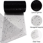 Black Sequin Glitter Tulle Fabric Roll  6 Inch X 50 Yards  Sparkling Ribbon