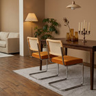 Dining Chairs Set Of 2  Velvet Rattan Side Accent Chairs breuer Designed Chairs