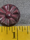 Vintage Carved Bakelite Style Maroon Shank Buttons Set Of 4 Art Deco 1 Inch