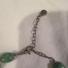 925 Sterling Silver Green Turquoise Necklace   Dangle Earrings Set Signed