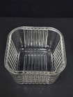 Vintage Federal Glass Clear Ribbed Refrigerator Square Dish With No Lid