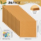 36 Pcs Cork Board Tiles 12x12 In 0 5 In Thick Self Adhesive Natural