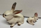Htf 1950s Hagen Renaker Dw Rabbits Molly   Mopsy - Matte White  Brown Points