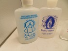 Lot 5  Holy Water Bottle   4 Plastic  1 Glass  Some Water In  All Of Them