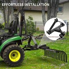3 Pt Landscape Rake With Adjustable Steel Tines For Cat-0 Tractors
