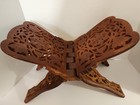 Vintage Hand Carved Wood Folding Cookbook Holder India