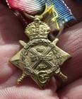 An Original Ww1 Miniature 1914 Mons Star Trio With Clasp 