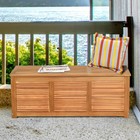 Acacia Wood Deck Box 47 Gallon Garden Backyard Storage Bench Container