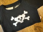 Hot Topic X Build A Bear Furry N Fierce Sweater Top Skull Crossbones Grunge Goth