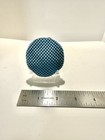 Vintage Art Deco Blue Silver Tone   Enamel Mesh Powder   Rouge Compact - 310